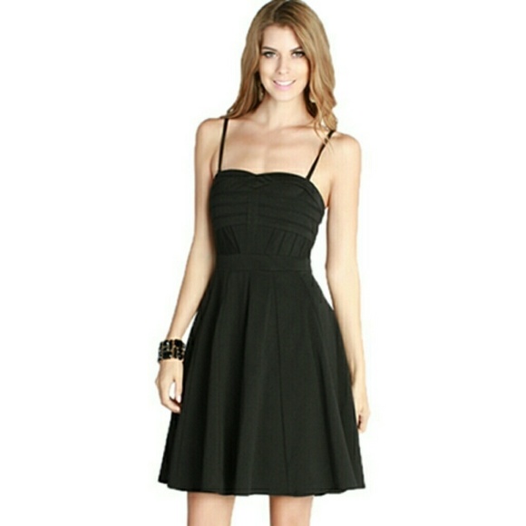 Black Swing Skirt Dress Strap or Strapless Cocktail Party Size Small - Hey Viv - Picture 1 of 4